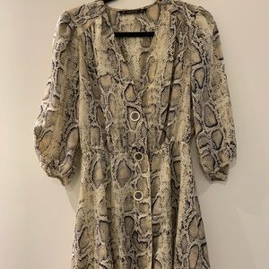 Snake print button up dress